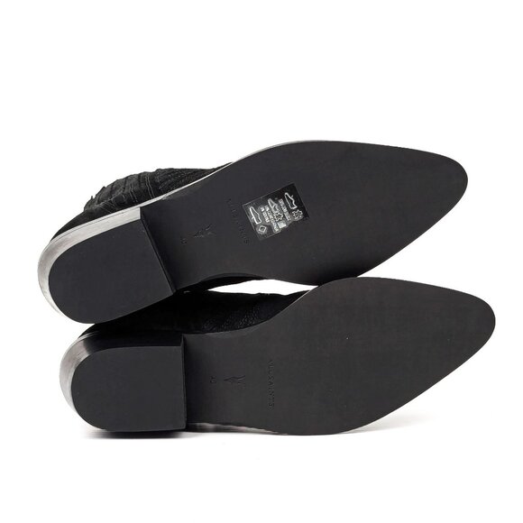 AllSaints Fion Black Suede Western Chelsea Leather Boots Size 9.5-10US EUR40 - Picture 5 of 7